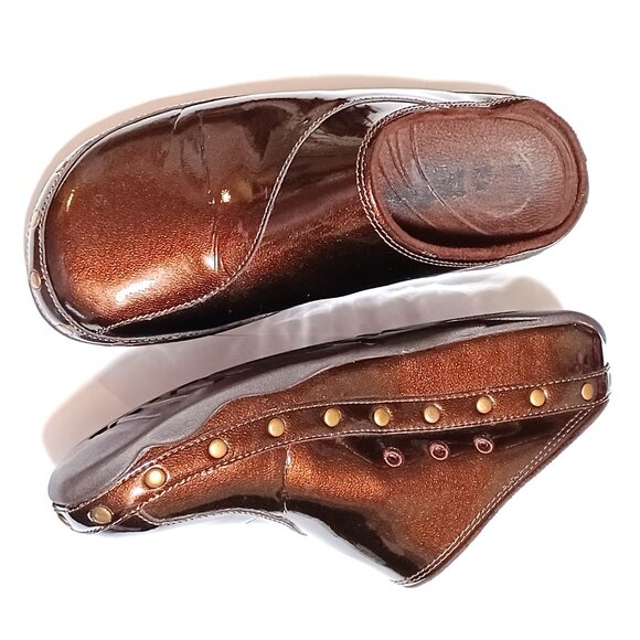 Fitflop Patent Brown Studded Mule Clogs Size 7 - Picture 6 of 9